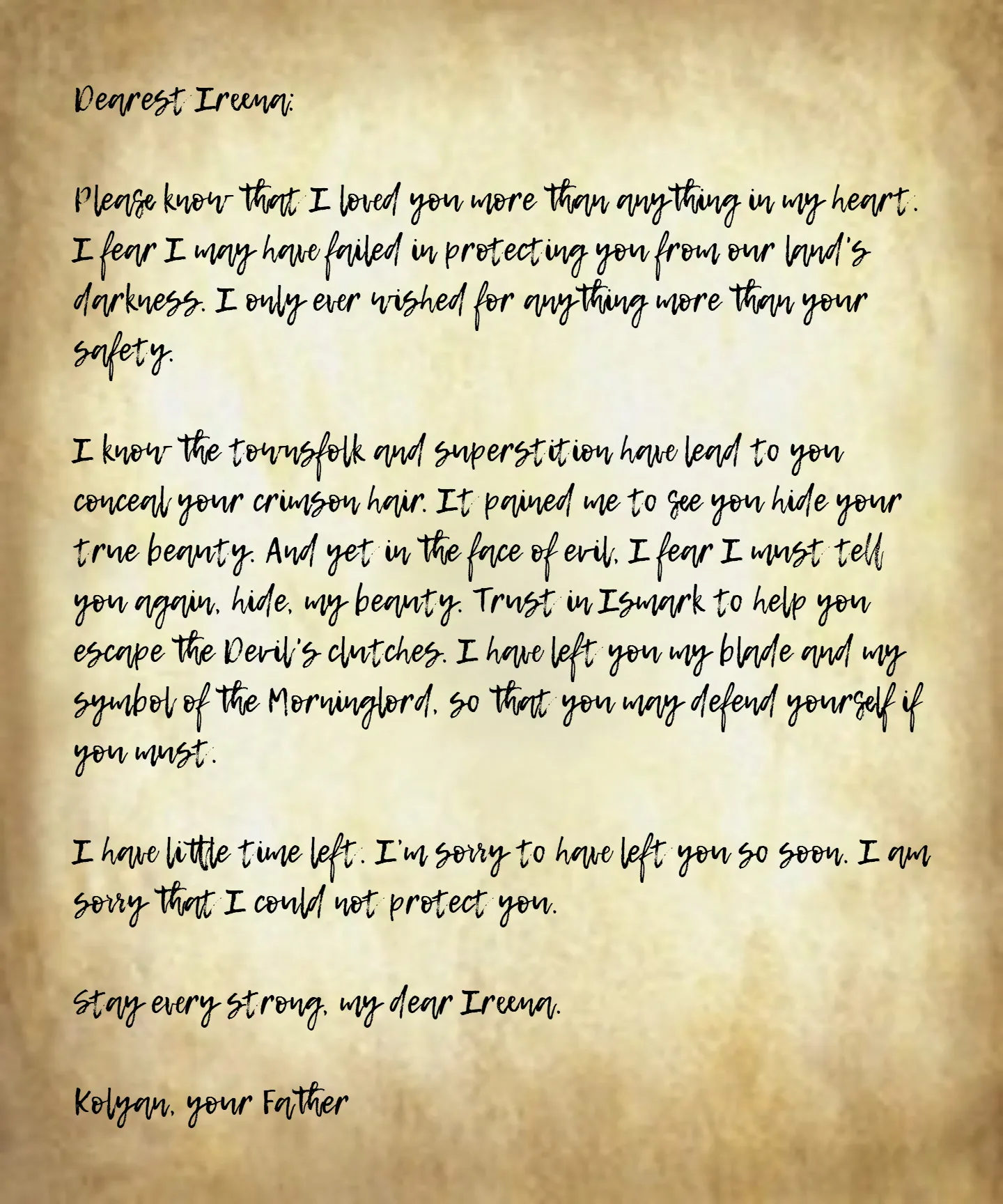 Kolyan's Note to Ireena